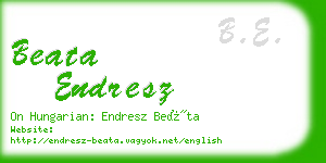 beata endresz business card